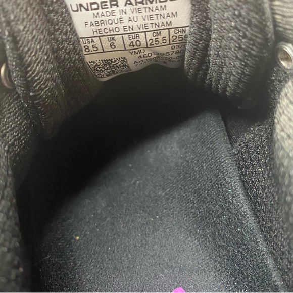 Under Armour UA Charged Rebel Running Sneakers Women’s Size 8.5 Black/Purple - Picture 12 of 12